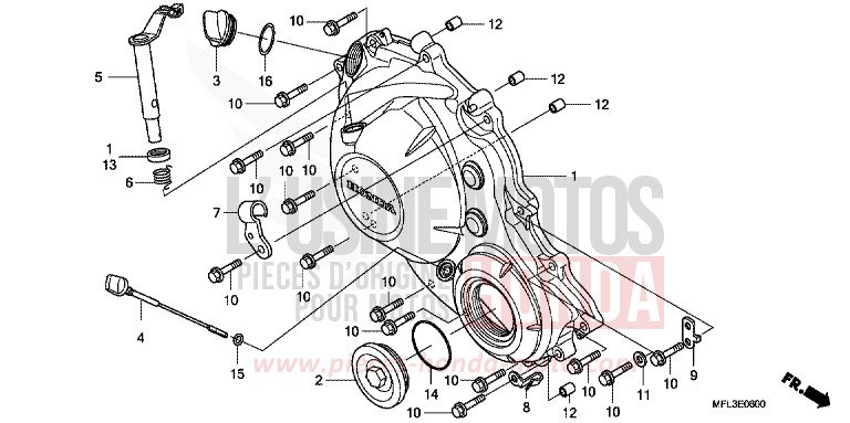 PANNEAU CARTER-MOTEUR D. von CBR1000RR "Fireblade" GRAPHITE BLACK (NHB01FA) von 2010